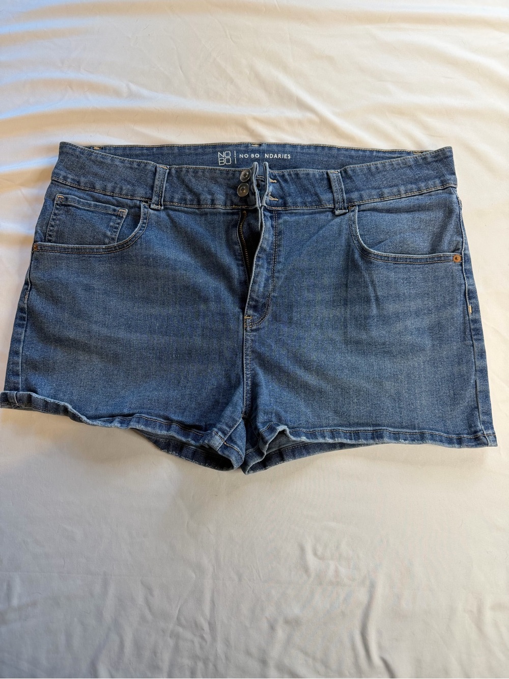 No Boundaries Blue Denim Cutoff Shorts